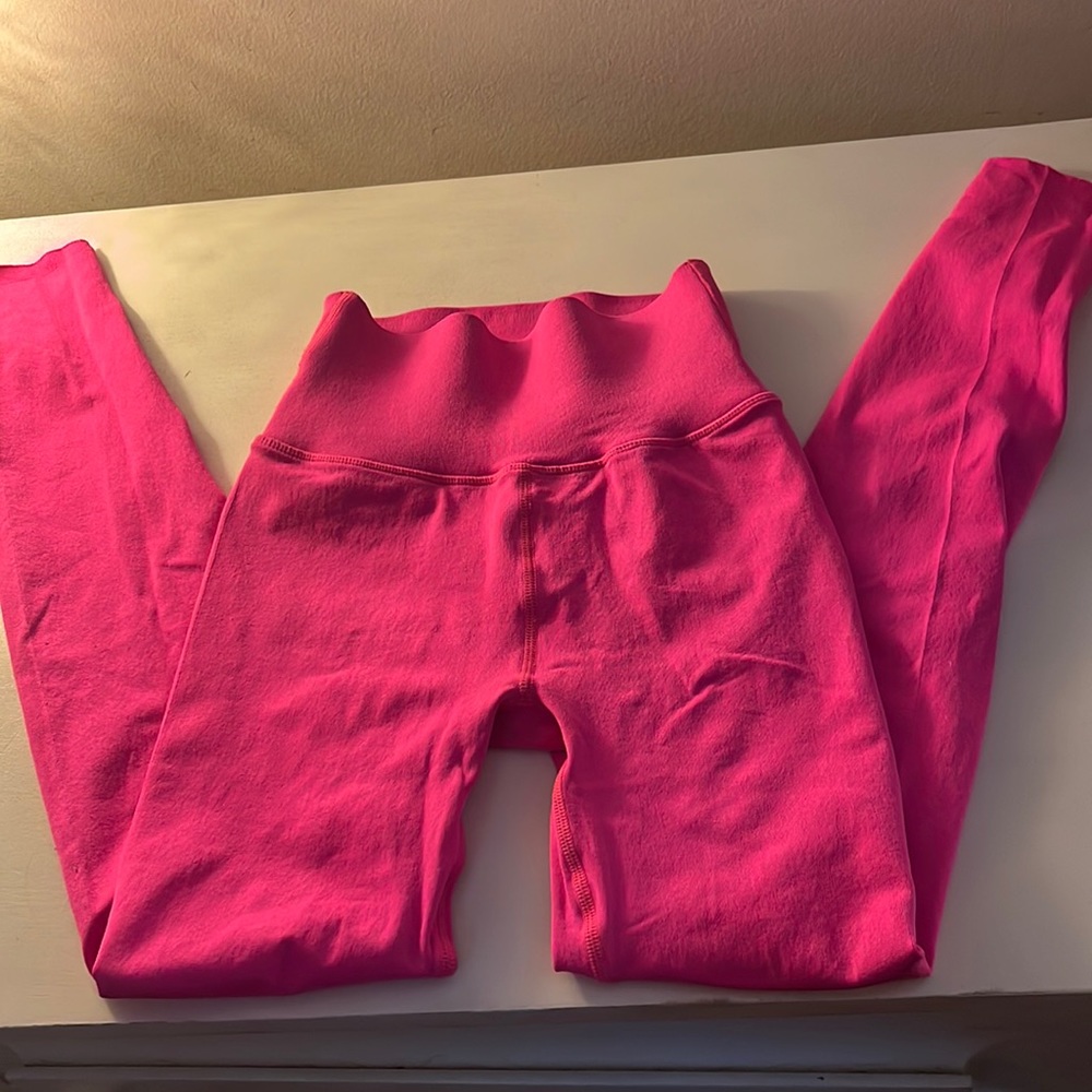 Hot pink fabletics sculpt knit leggings size adult xs